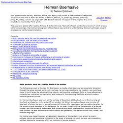 Herman Boerhaave, by Samuel Johnson
