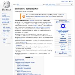 Talmudical hermeneutics