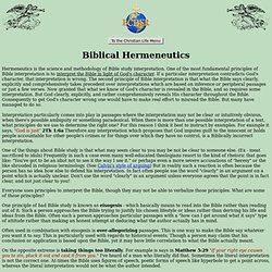 Hermeneutics - Bible study interpretation