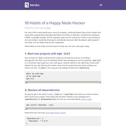 10 Habits of a Happy Node Hacker