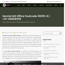 Herstel MS Office Foutcode 30015-6