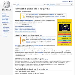 Hinduism in Bosnia and Herzegovina