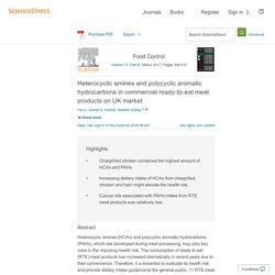Food Control Volume 73, Part B, March 2017, Heterocyclic amines and polycyclic aromatic hydrocarbons in commercial ready-to-eat meat products on UK market