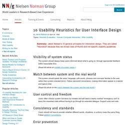 Heuristics for User Interface Design