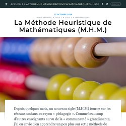 La Méthode Heuristique de Mathématiques (M.H.M) - Edumoov, le blog