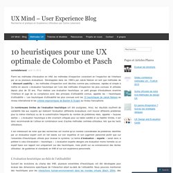 10 heuristiques pour une UX optimale de Colombo et Pasch
