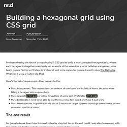 Building a hexagonal grid using CSS grid - ninjarockstar.dev