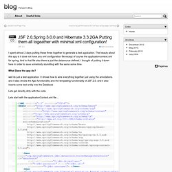 JSF 2.0,Spring 3.0.0 and Hibernate 3.3.2GA Putting them all togeather with minimal xml configuration!