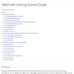 Hibernate Getting Started Guide