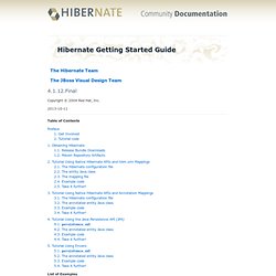 Hibernate Getting Started Guide