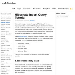 Hibernate Insert Query Tutorial - HowToDoInJava