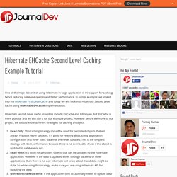 Hibernate EHCache Second Level Caching Example Tutorial