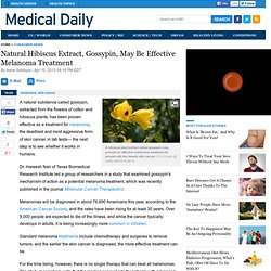 Natural Hibiscus Extract, Gossypin, May Be Effective Melanoma Treatment : Consumer News