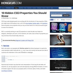 10 Hidden CSS3 Properties You Should Know