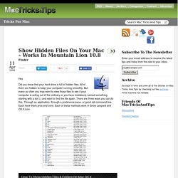 Show Hidden Files On Your Mac – Works In Mountain Lion 10.8