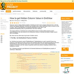 How to get Hidden Column Value in GridView