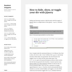 How to hide, show, or toggle your div with jQuery