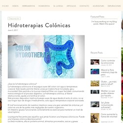 Hidroterapias Colónicas