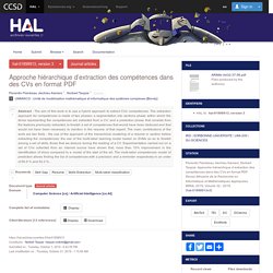 Approche hiérarchique d’extraction des compétences dans des CVs en format PDF - Archive ouverte HAL