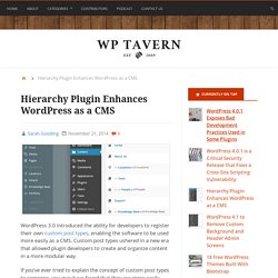 Hierarchy Plugin Enhances WordPress as a CMS