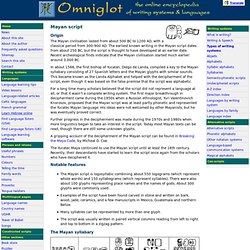 Mayan hieroglyphic script and languages