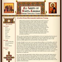 A Letter from Hieromonk Ambrose Young - All Saints of North America