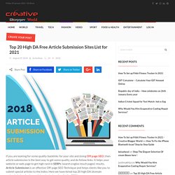Top 20 High DA Free Article Submission Sites List for 2021