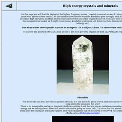 high energy crystals