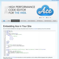 ACE - The High Performance Code Editor for the Web
