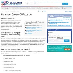 High Potassium Food List - Foods Rich in Potassium