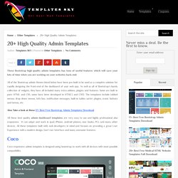 20+ High Quality Admin Templates