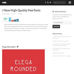 7 New High-Quality Free Fonts