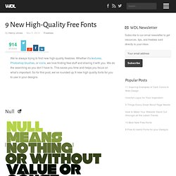 9 New High-Quality Free Fonts