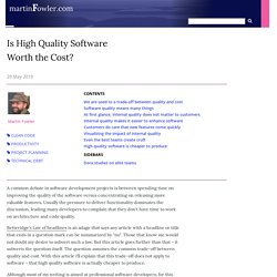 Is High Quality Software Worth the Cost?