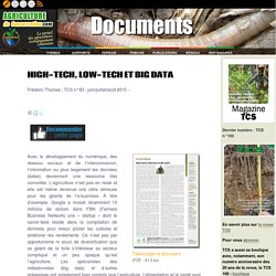 AGRICULTURE DE CONSERVATION - JUIN 2015 - HIGH-TECH, LOW-TECH ET BIG DATA