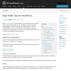 High Traffic Tips For WordPress