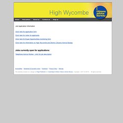 High Wycombe CAB - Job Applications