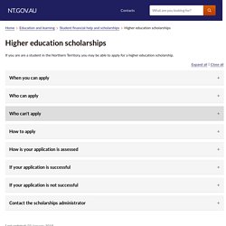 Higher education scholarships - NT.GOV.AU