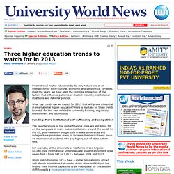 Three higher education trends to watch for in 2013