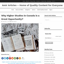 Why Higher Studies in Canada is a Great Opportunity?