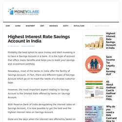 Highest Interest Rate Savings Account in India - MoneyGlare