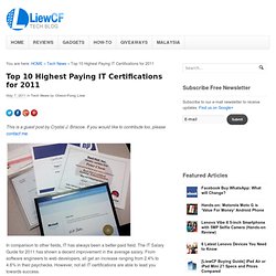 Top 10 Highest Paying IT Certifications for 2011