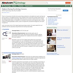Highest Paying Psychology Careers