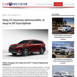 2017 Toyota Highlander Gets Updated Styling and More