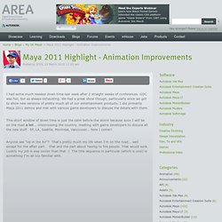 Maya 2011 Highlight - Animation Improvements