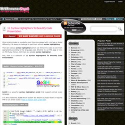 11 Syntax Highlighters To Beautify Code Presentation
