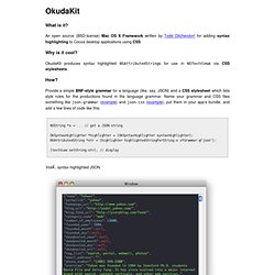 OkudaKit - Syntax Highlighting Framework for Mac OS X based on CSS