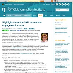Highlights from the 2011 journalists engagement survey