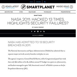 NASA 2011: hacked 13 times, highlights security failures?