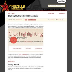 Click highlights with CSS transitions